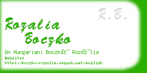 rozalia boczko business card